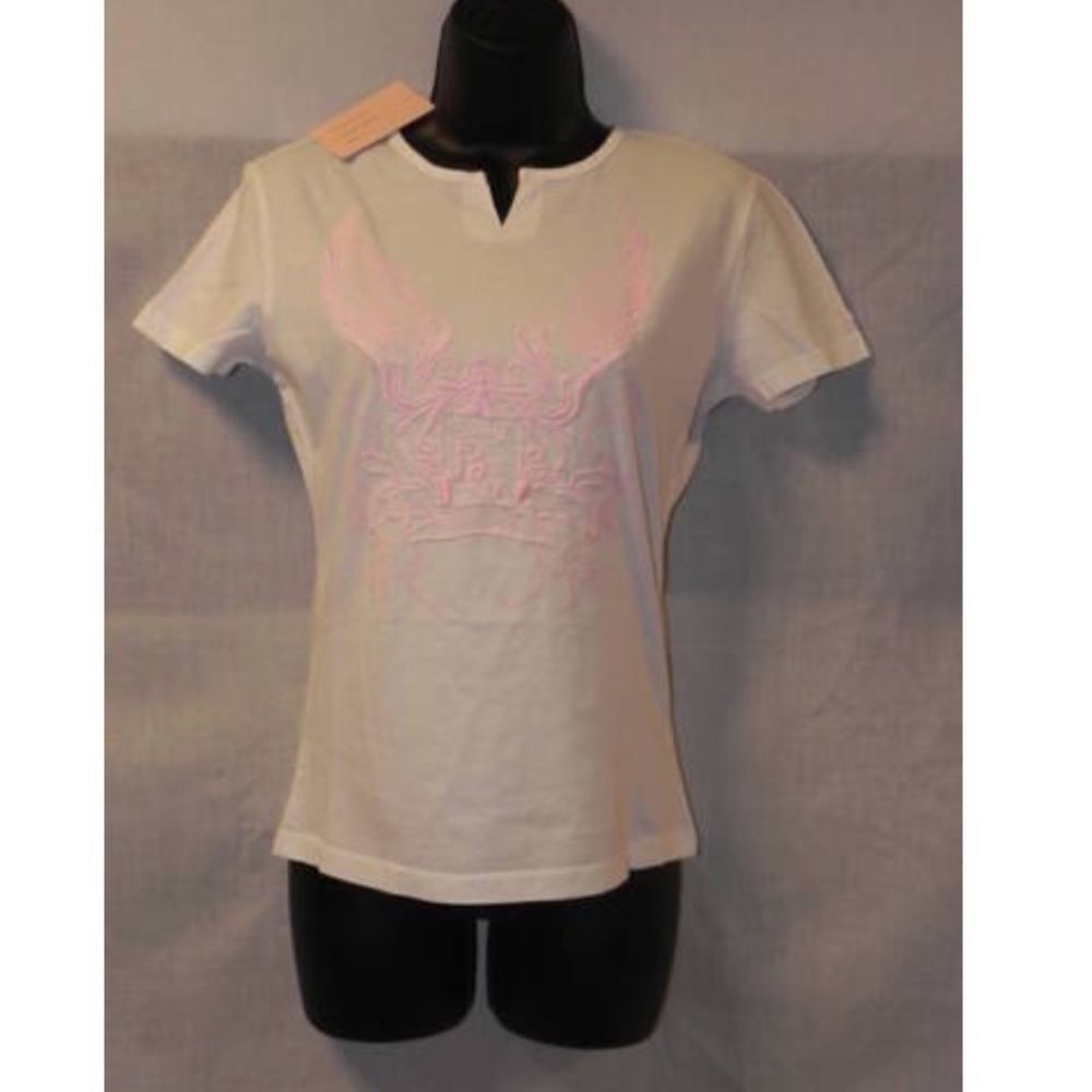 Brooklyn Girl Medium Shirt White Pink Womens NWT